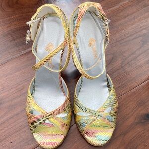 Darcos Argentine Tango shoes Colorful Strappy Women's Heels